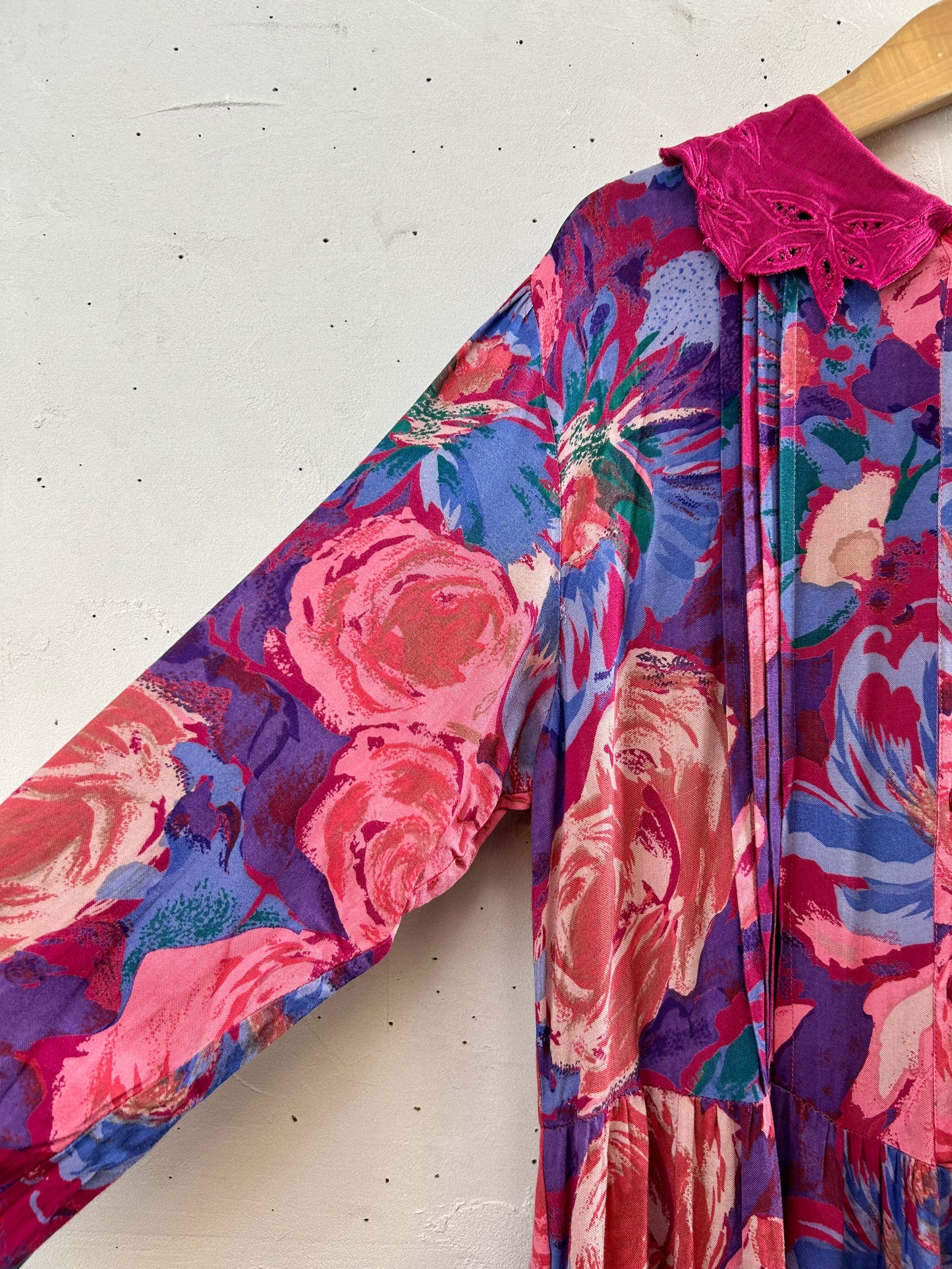 Vintage Viscose Dress FABRIQUE EN INDE [I28381]