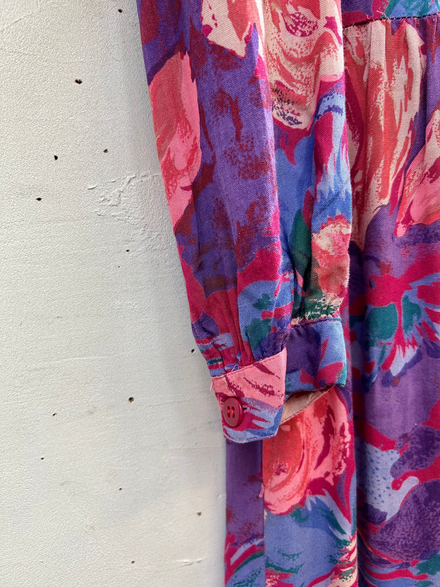 Vintage Viscose Dress FABRIQUE EN INDE [I28381]