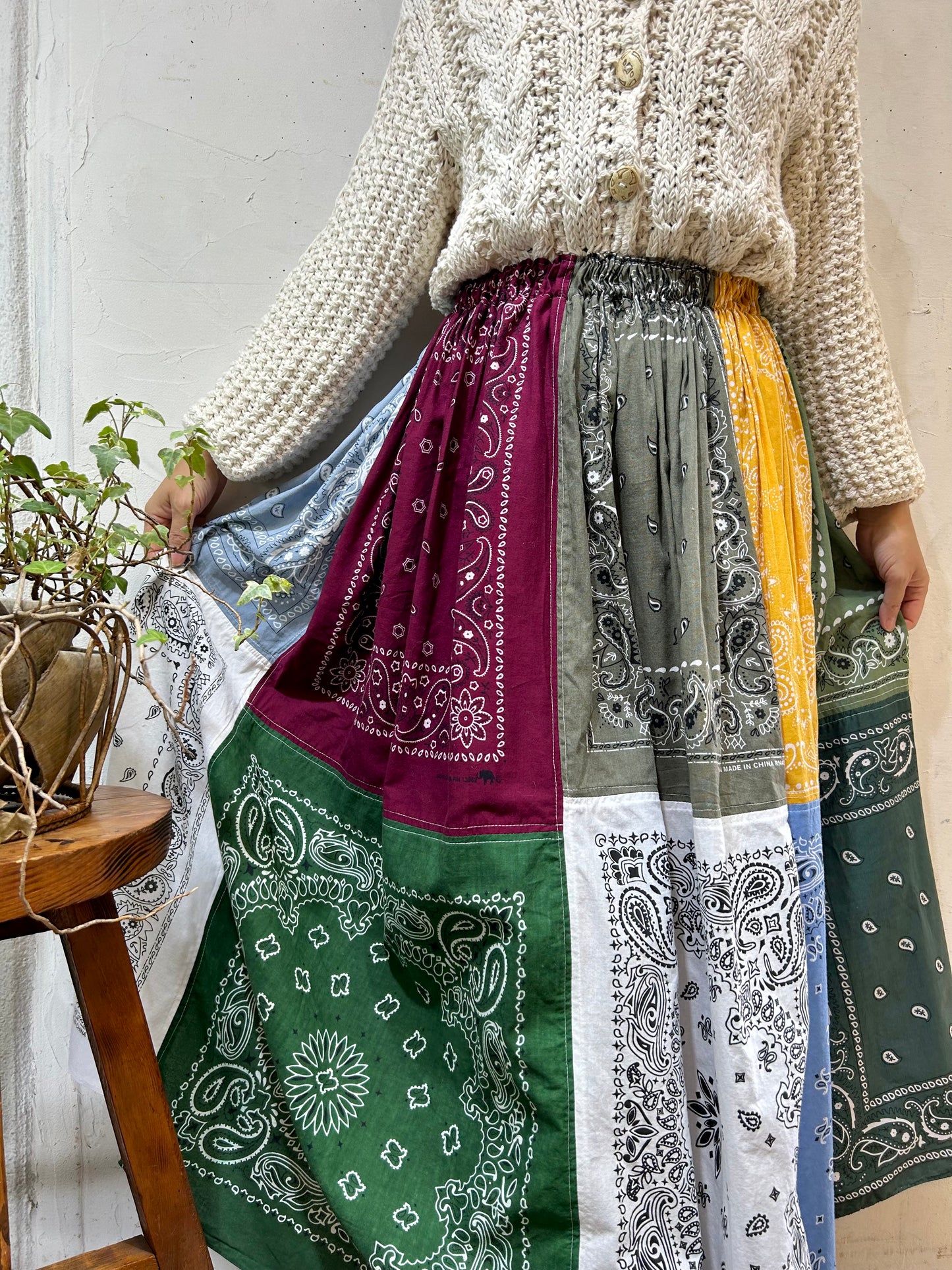 Vintage Bandana Patchwork Skirt 〜Amy Nina〜 [H24860]