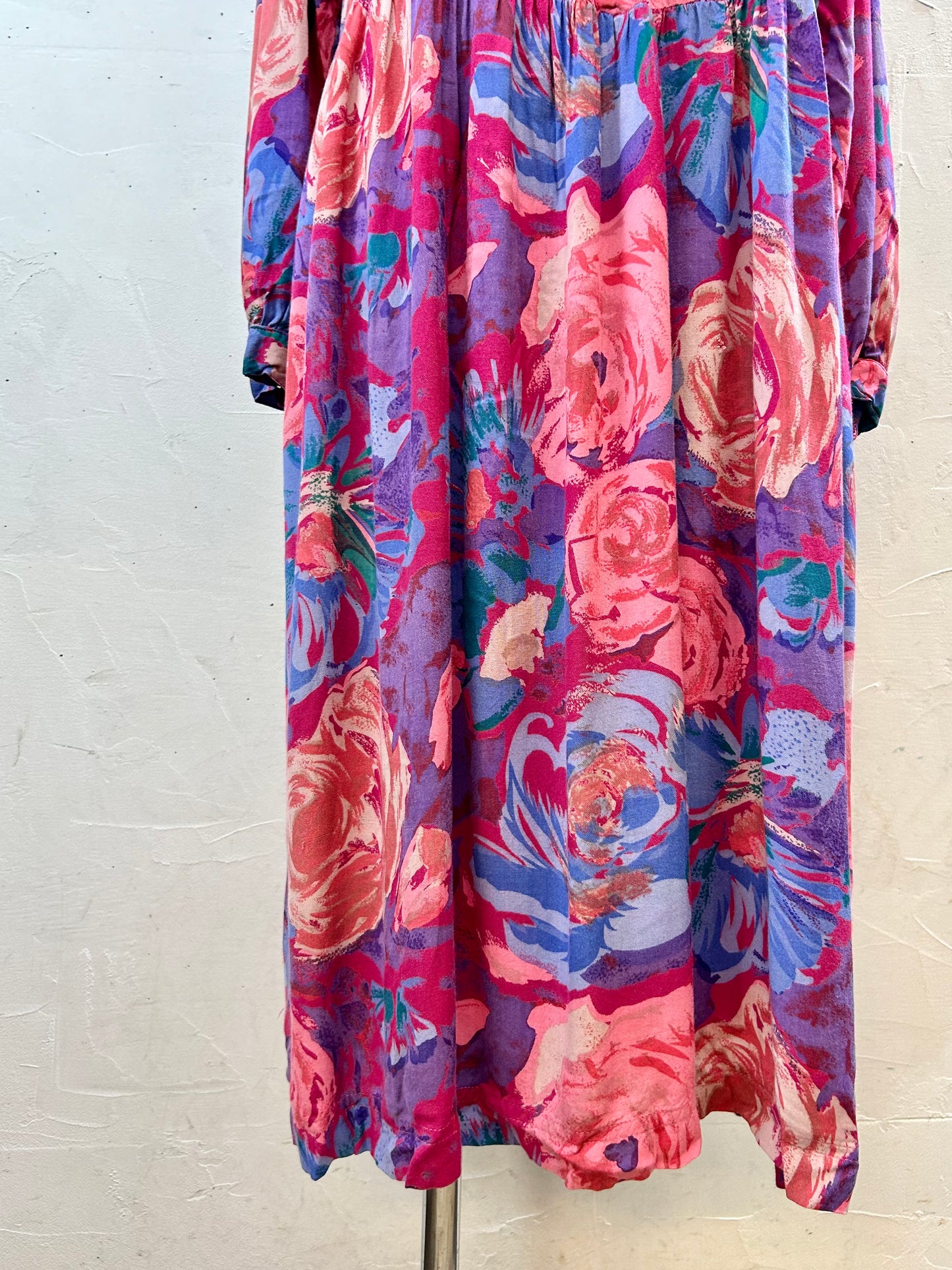 Vintage Viscose Dress FABRIQUE EN INDE [I28381]