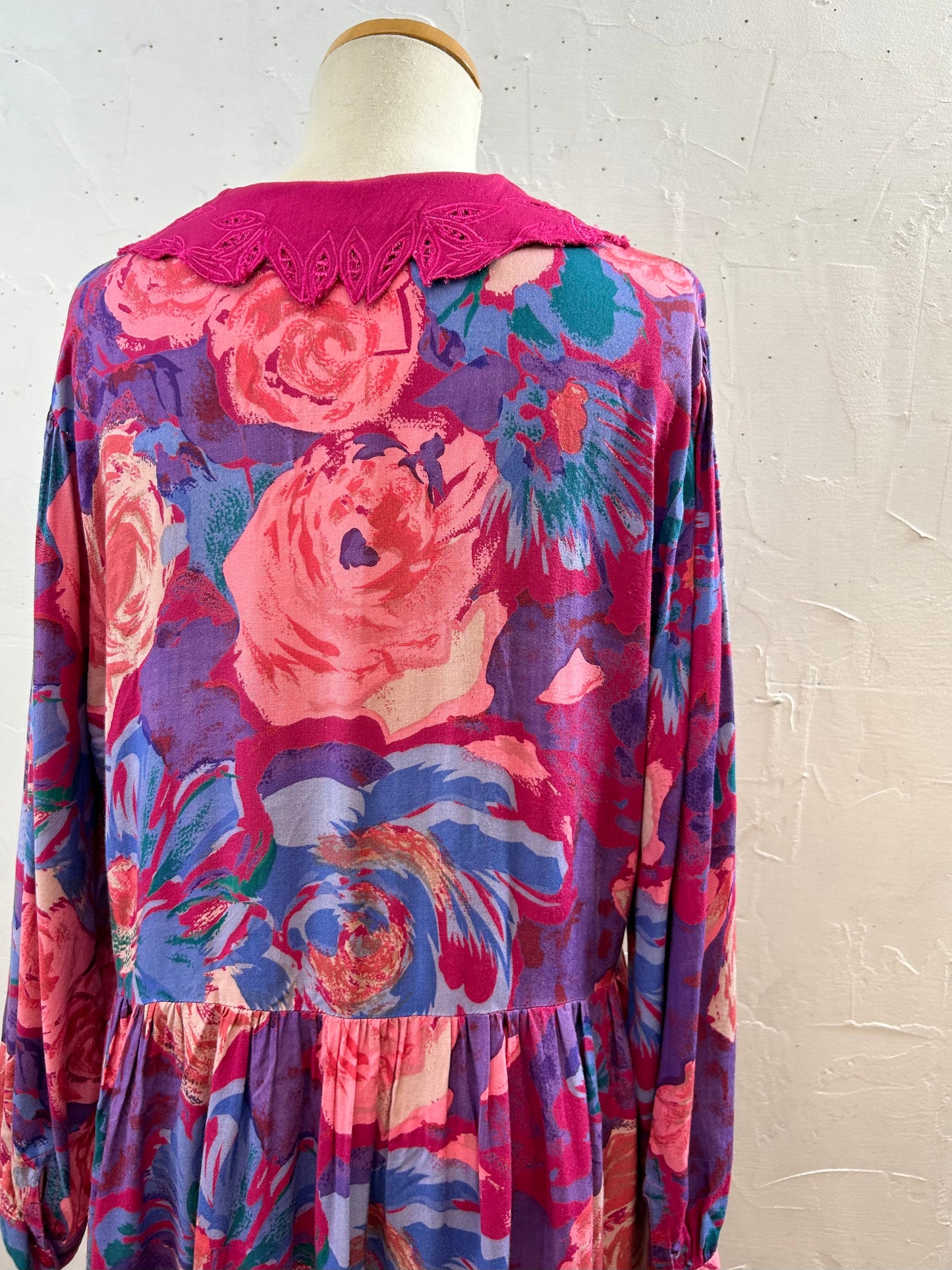 Vintage Viscose Dress FABRIQUE EN INDE [I28381]