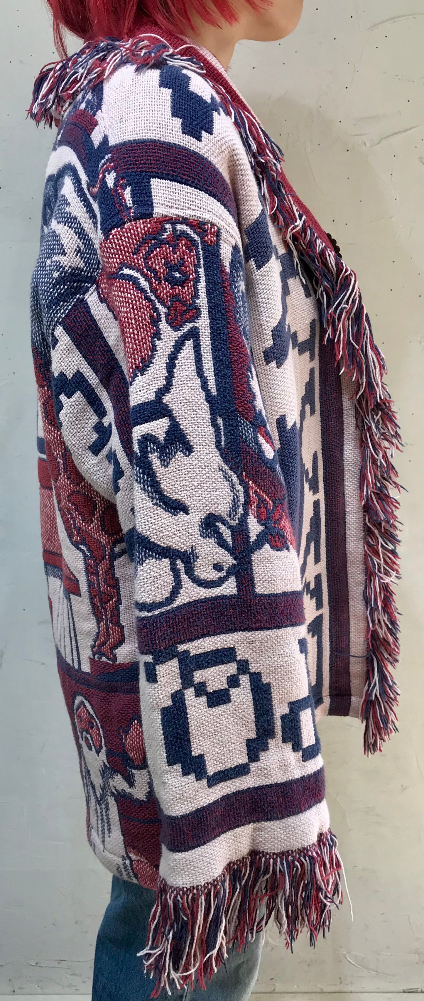 Vintage Fringe Rug Jacket [I24889]