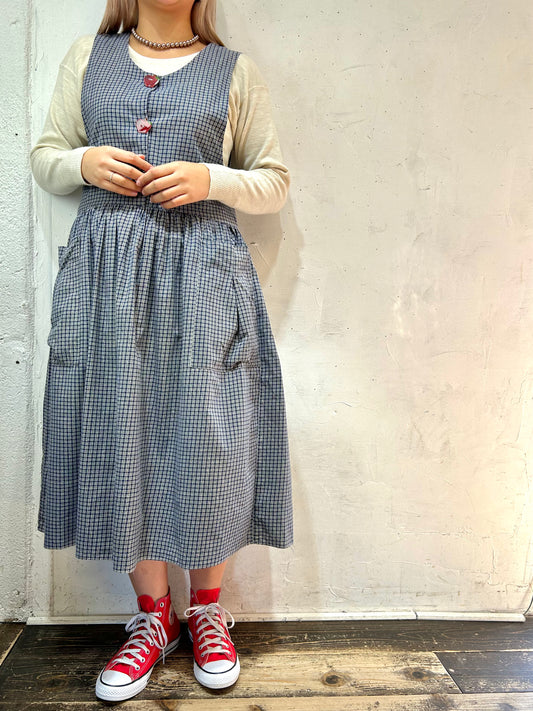 Vintage Plaid Over Dress [C26498]
