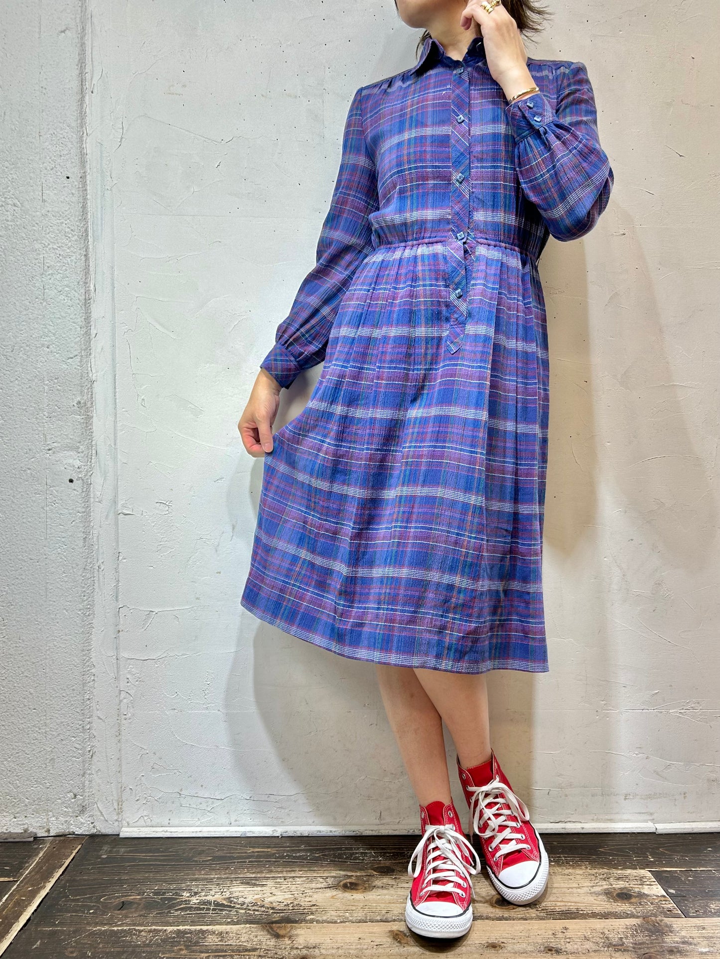 Vintage Plaid Dress [E27085]