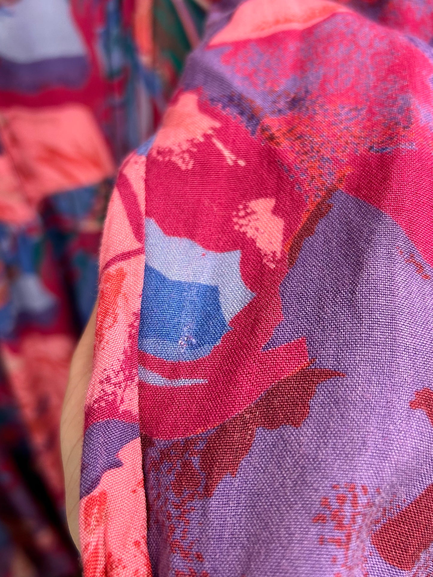 Vintage Viscose Dress FABRIQUE EN INDE [I28381]