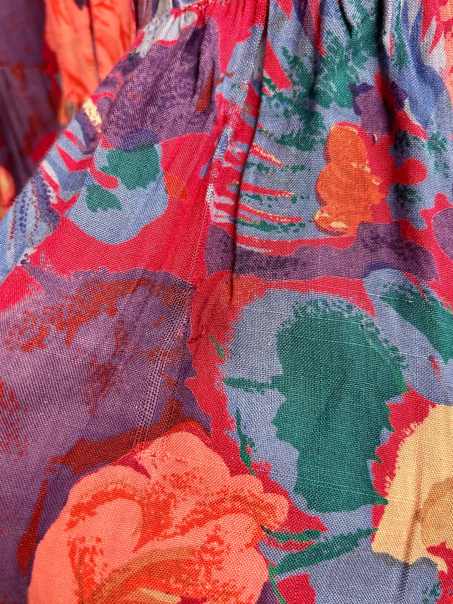 Vintage Viscose Dress FABRIQUE EN INDE [I28381]