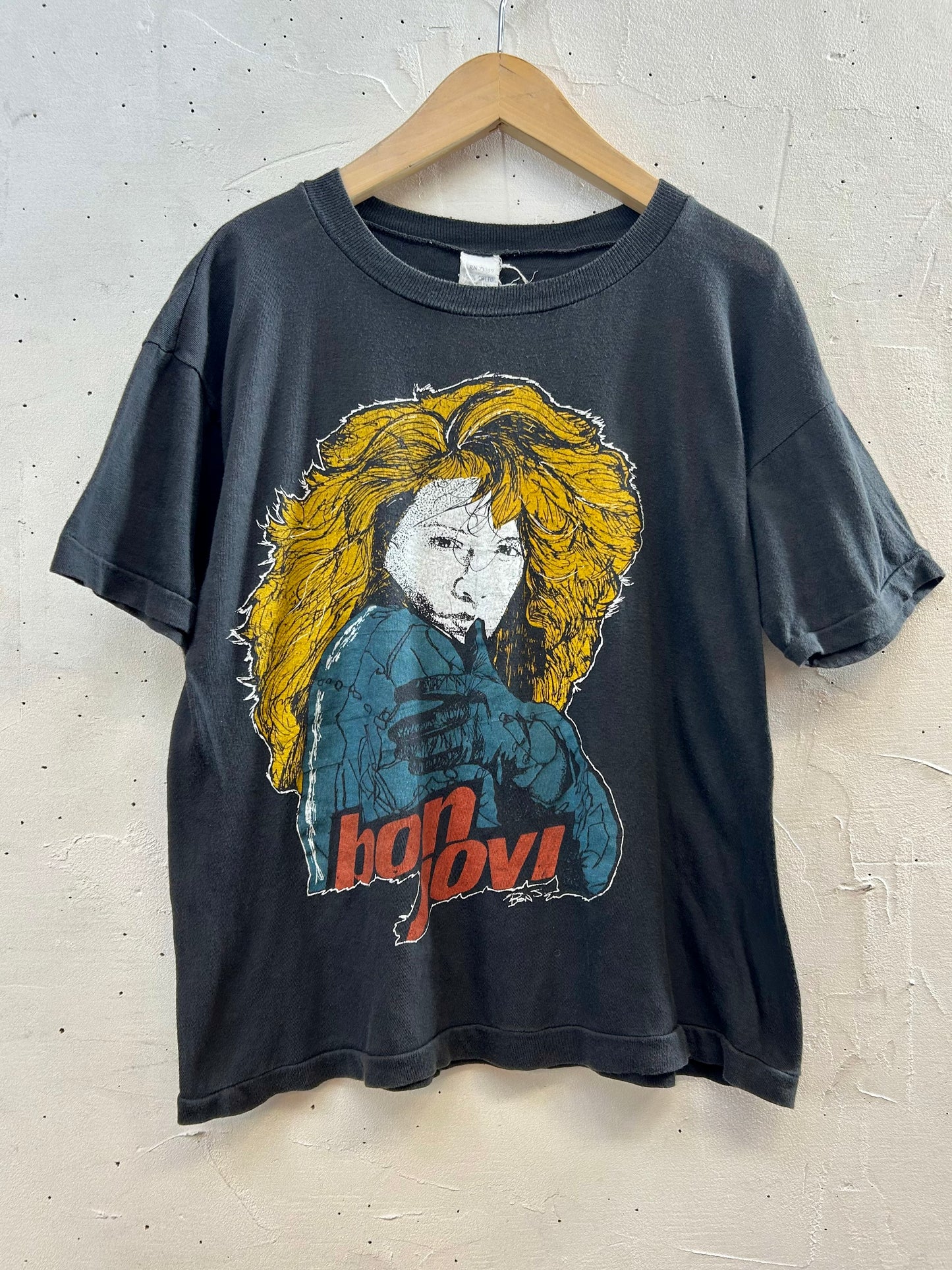 '80s Vintage Pakistan Cotton T-Shirt 〜BONJOVI〜 [H28195]