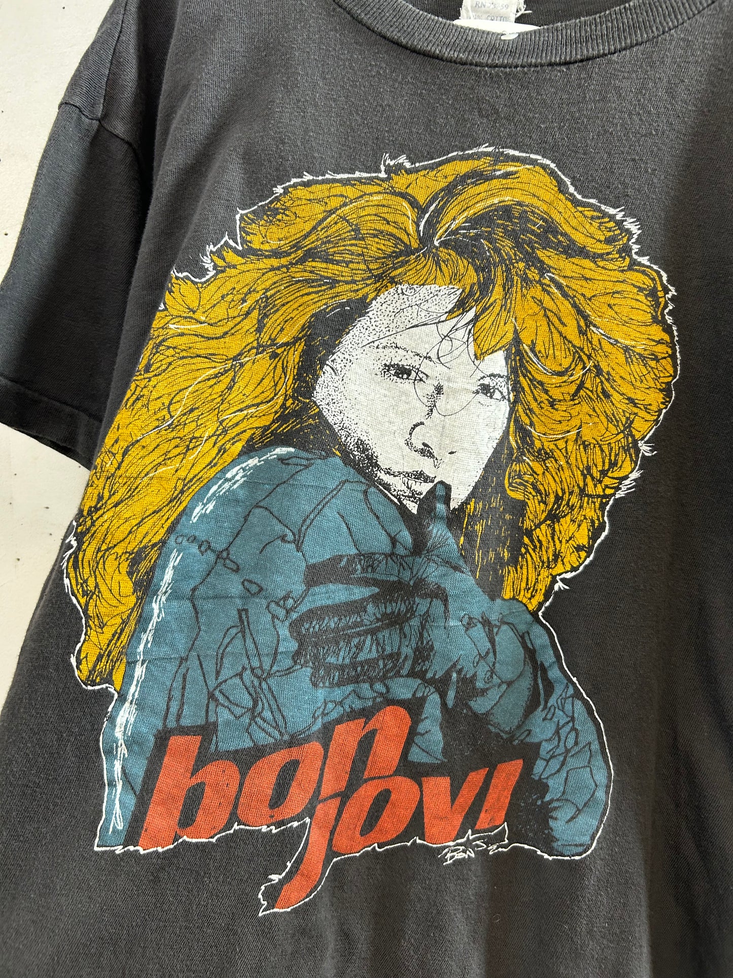 '80s Vintage Pakistan Cotton T-Shirt 〜BONJOVI〜 [H28195]