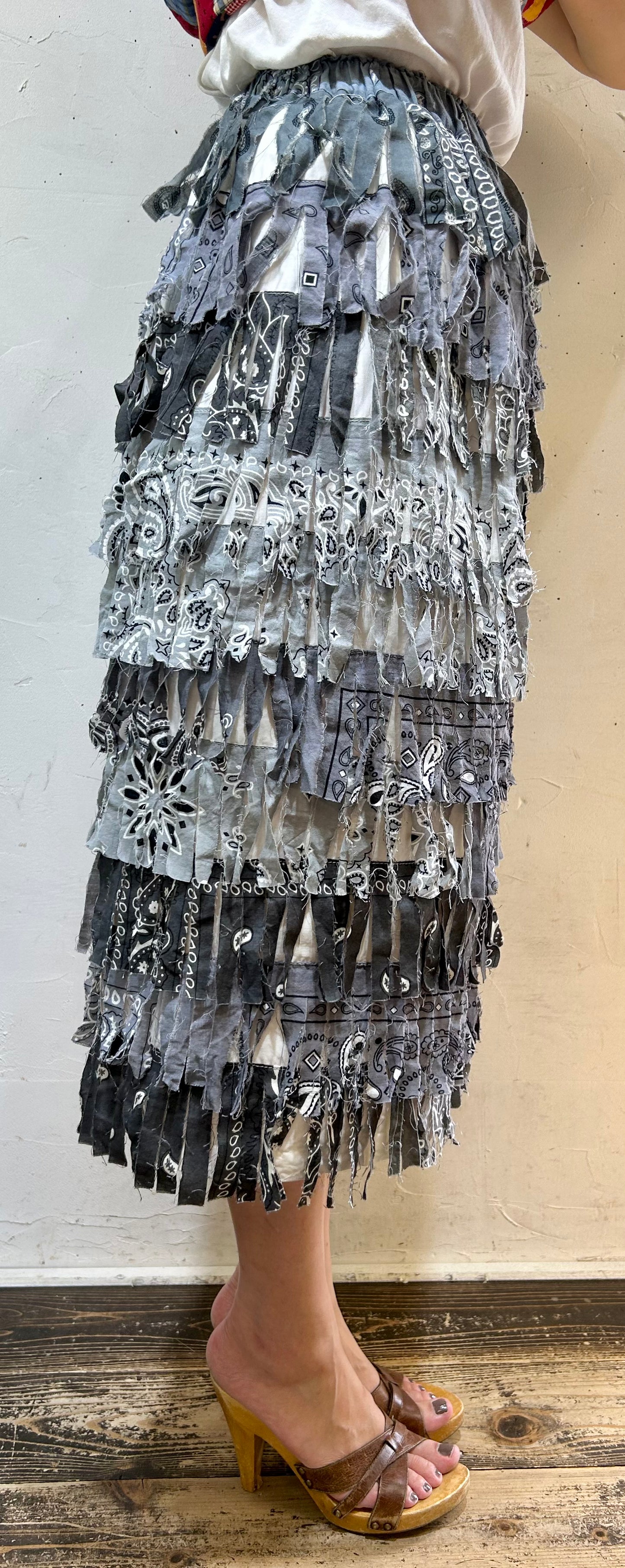 Vintage Bandana Fringe Skirt 〜Amy Nina〜 [H24857]