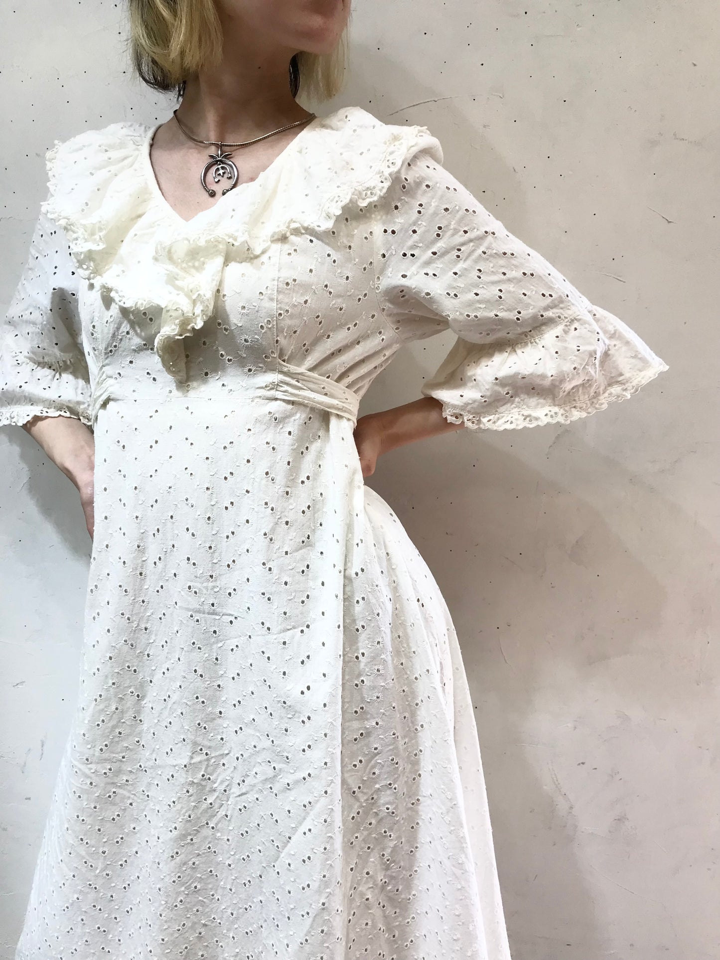 Vintage White Dress[F24377]