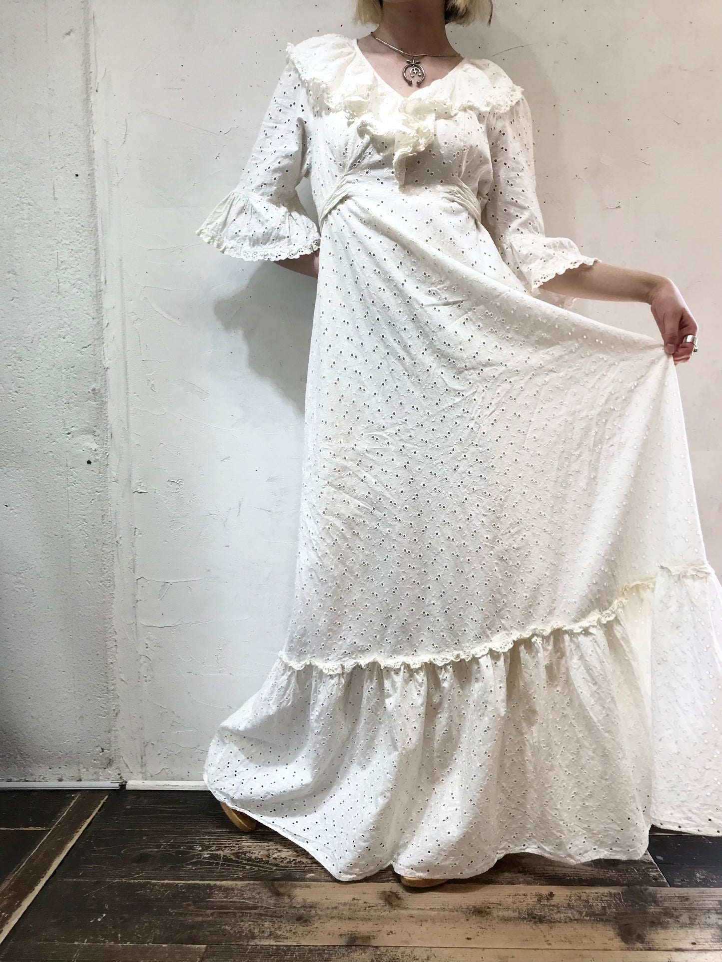 Vintage White Dress[F24377]