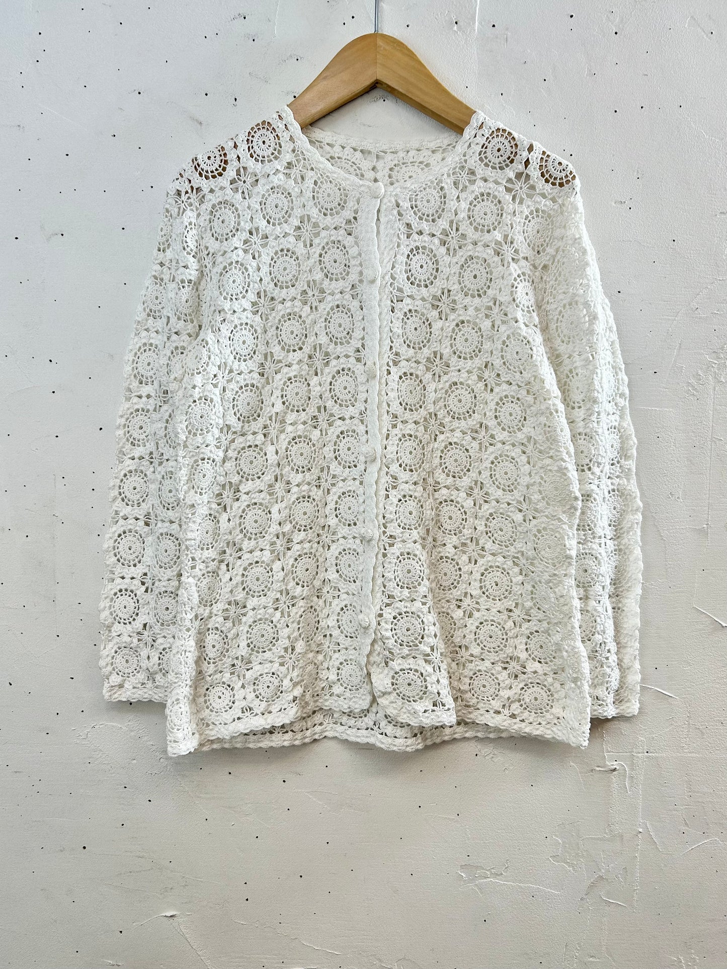 Vintage Crochet Knit Cardigan [B29496]