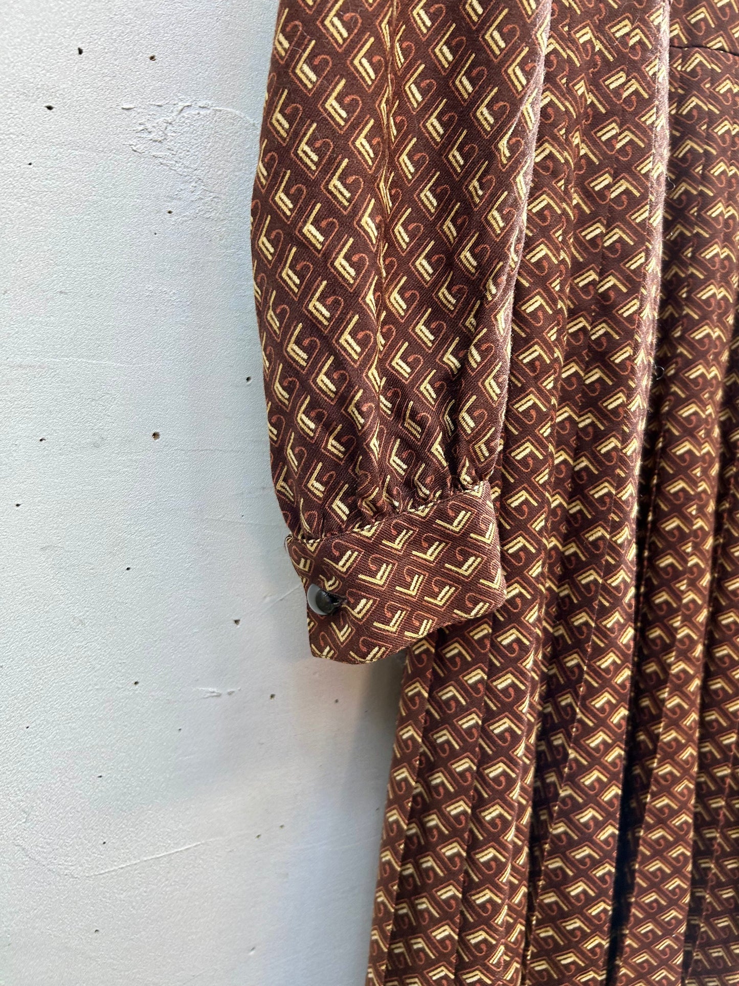 Vintage Open Collar Dress  MADE IN ITALY [L29053]