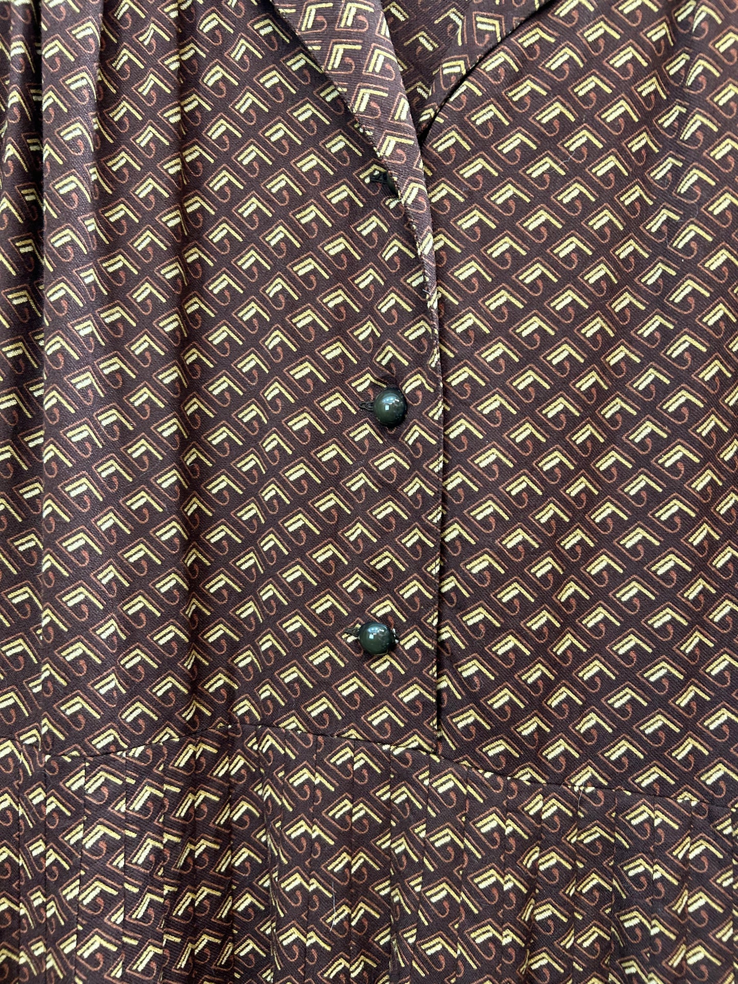 Vintage Open Collar Dress  MADE IN ITALY [L29053]