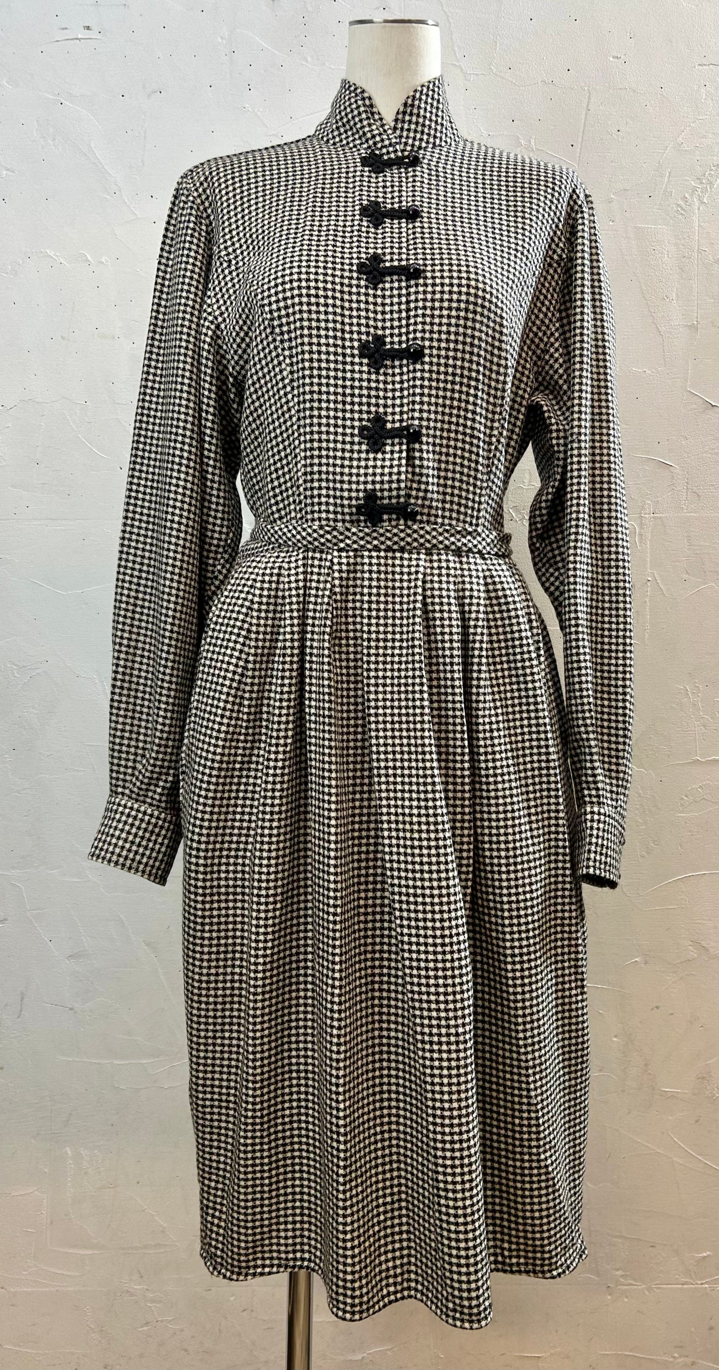 Vintage Plaid Dress MADE IN ITALY [L29054]