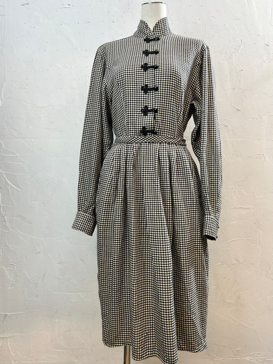 Vintage Plaid Dress MADE IN ITALY [L29054]