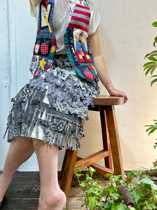 Vintage Bandana Fringe Skirt 〜Amy Nina〜 [H24857]