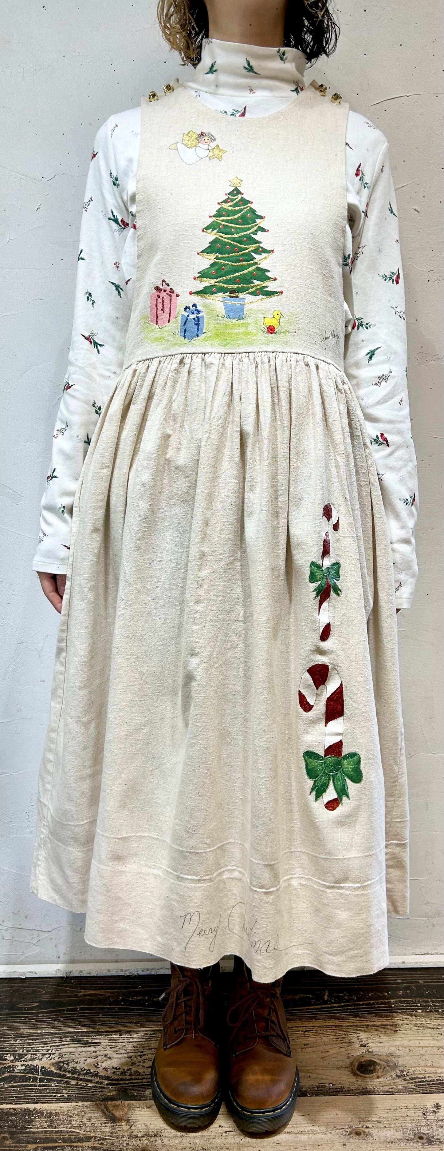 Vintage Hand Painted Over Dress [L25727]