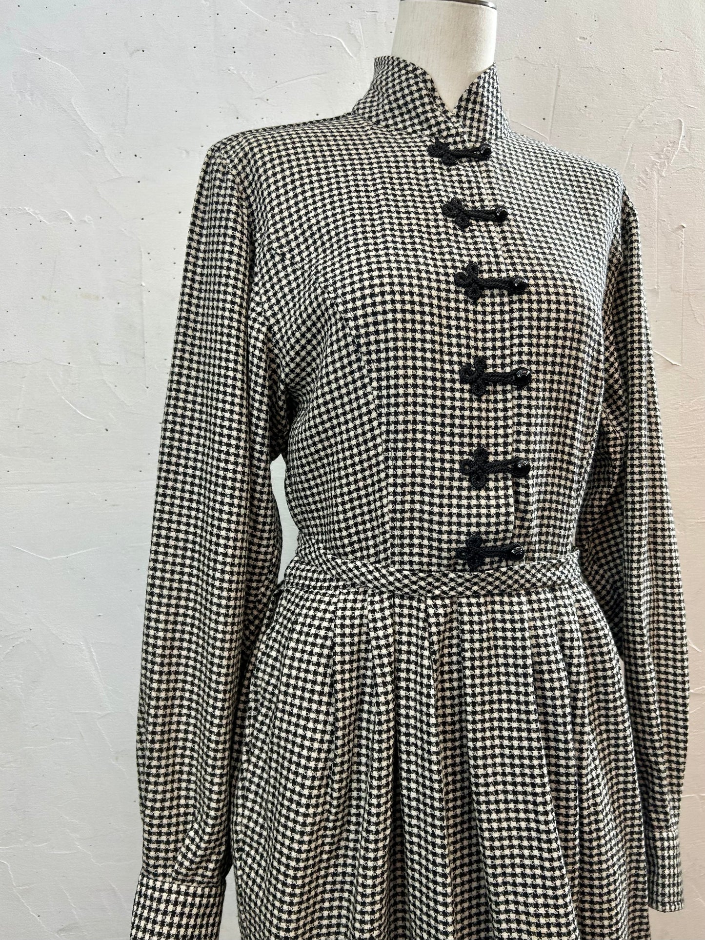 Vintage Plaid Dress MADE IN ITALY [L29054]