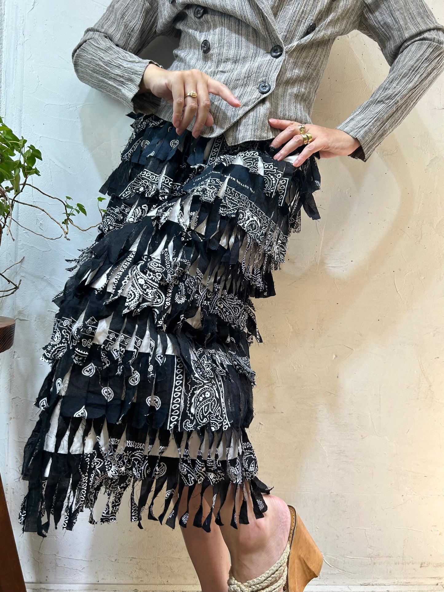 Vintage Bandana Fringe Skirt 〜Amy Nina〜 [H24858]