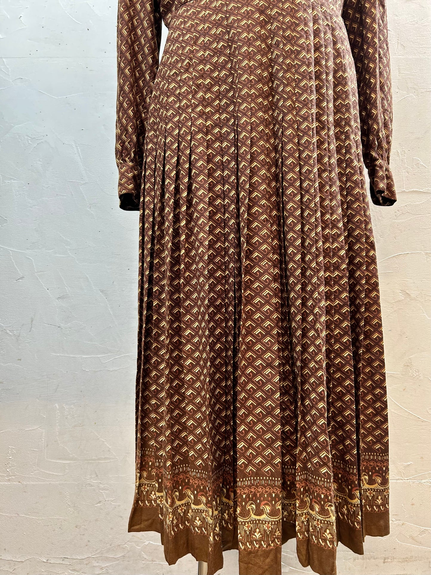 Vintage Open Collar Dress  MADE IN ITALY [L29053]