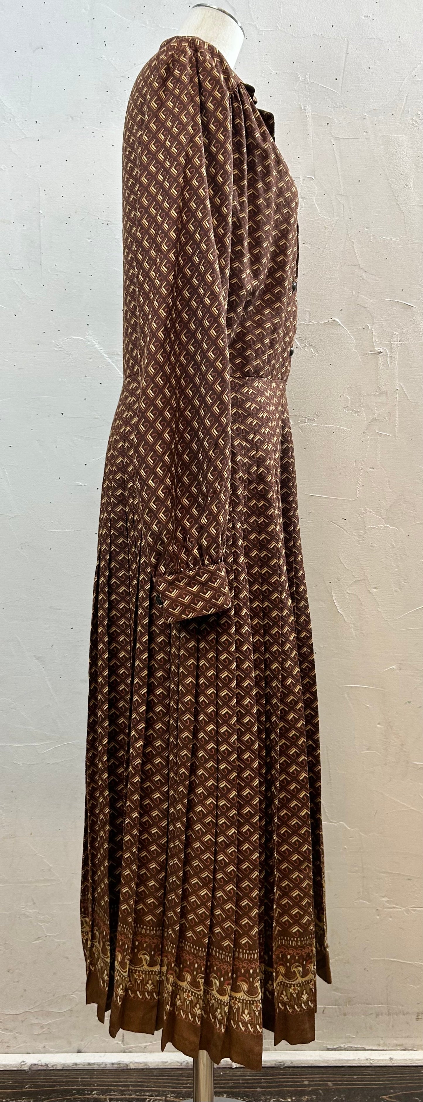 Vintage Open Collar Dress  MADE IN ITALY [L29053]