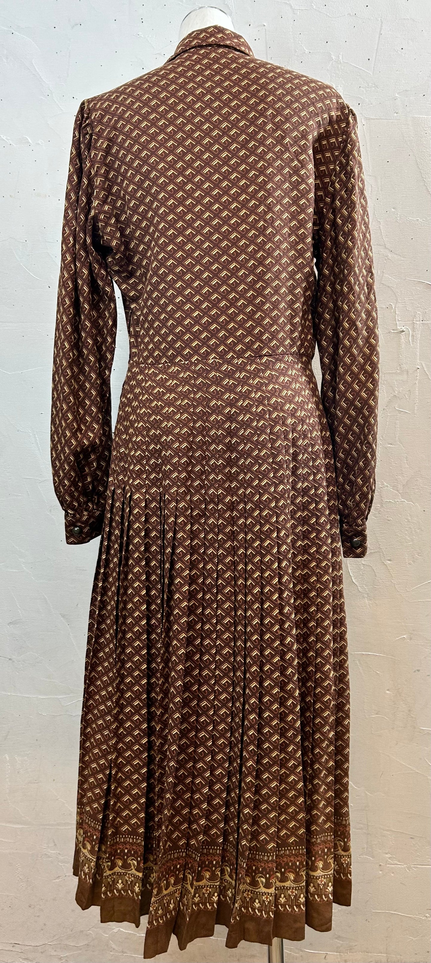 Vintage Open Collar Dress  MADE IN ITALY [L29053]