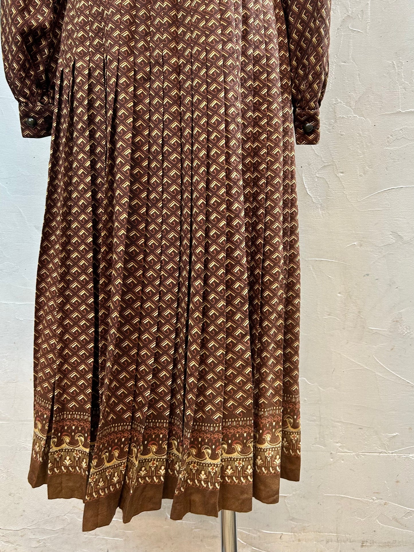 Vintage Open Collar Dress  MADE IN ITALY [L29053]