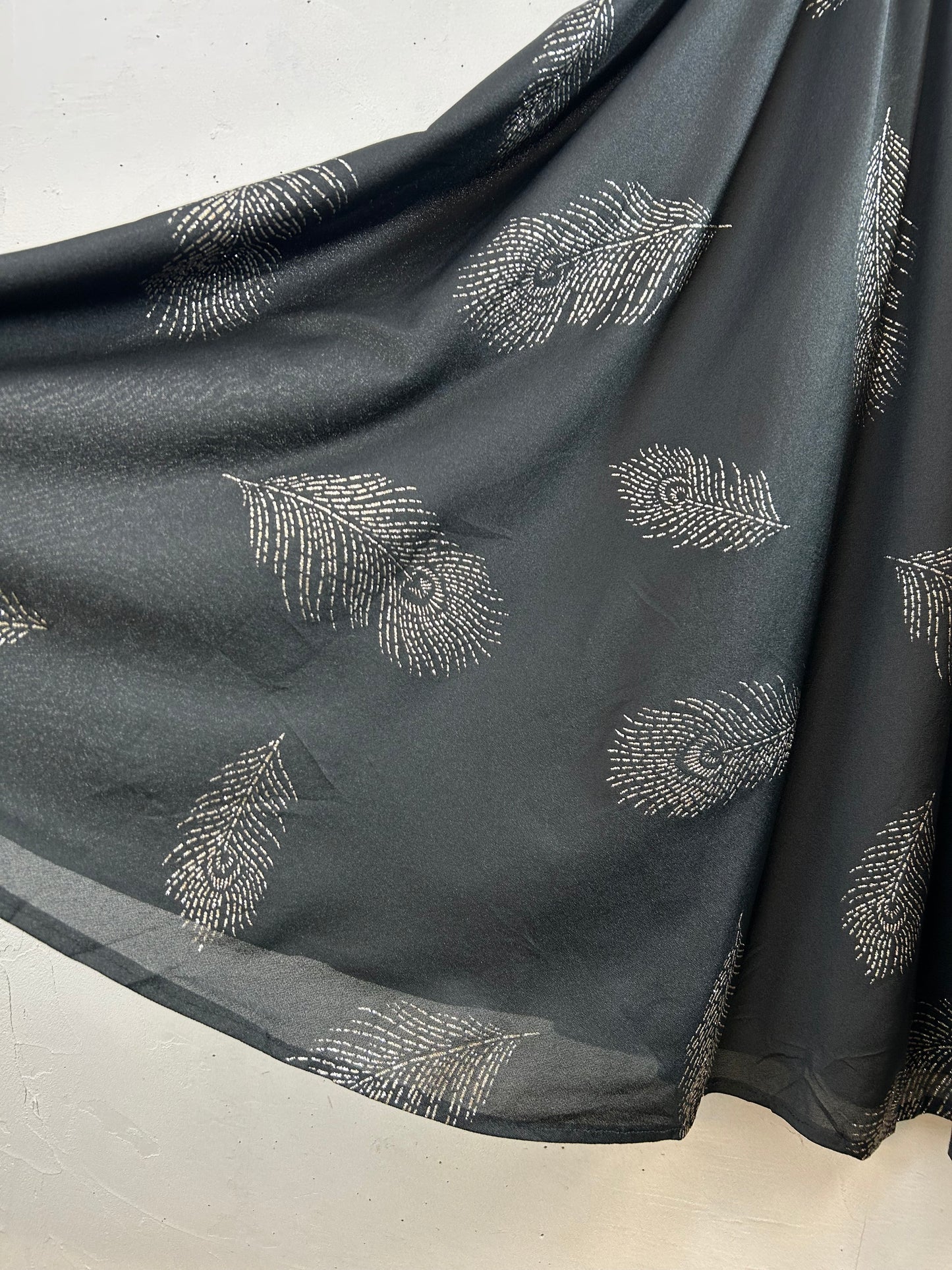 Vintage Feather Print Skirt [E30132]