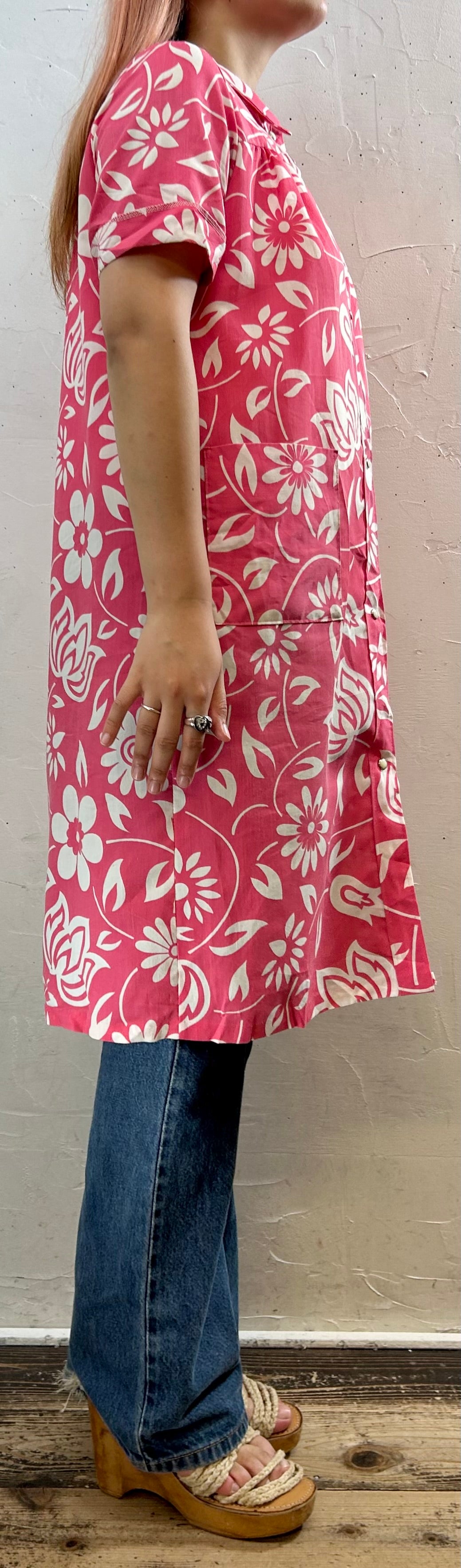 Vintage Flower Dress MADE IN USA[F27709]