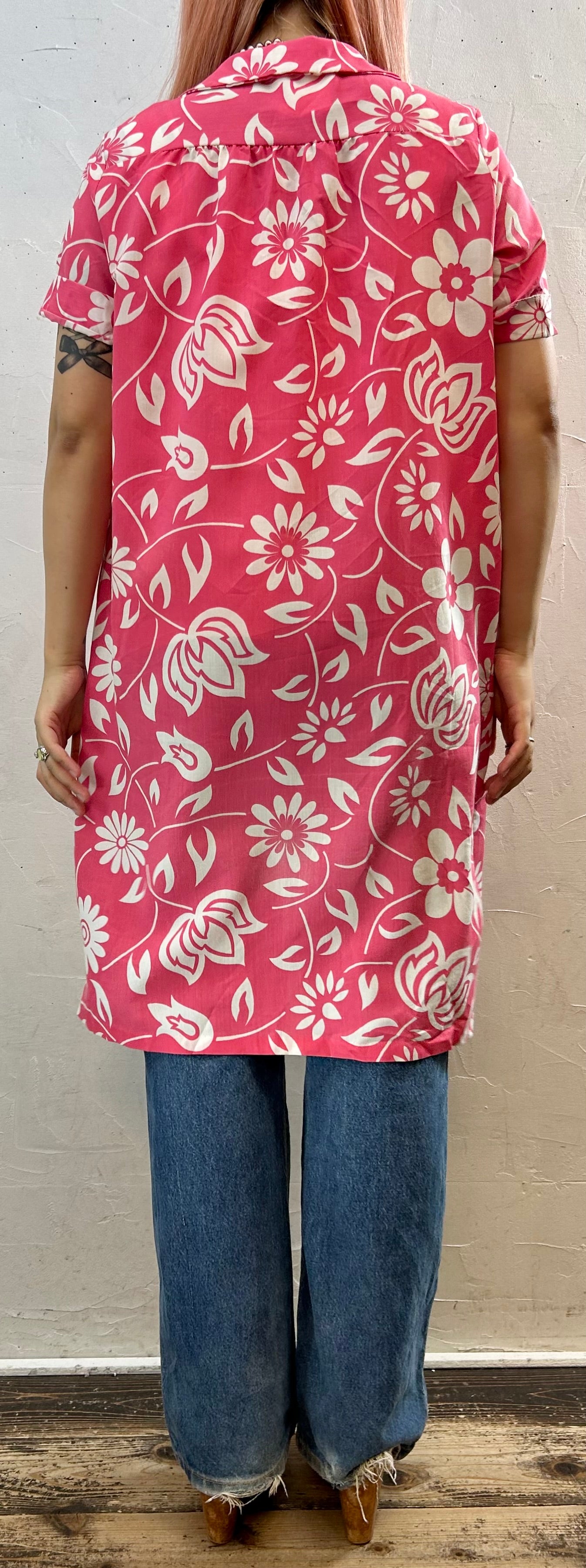 Vintage Flower Dress MADE IN USA[F27709]