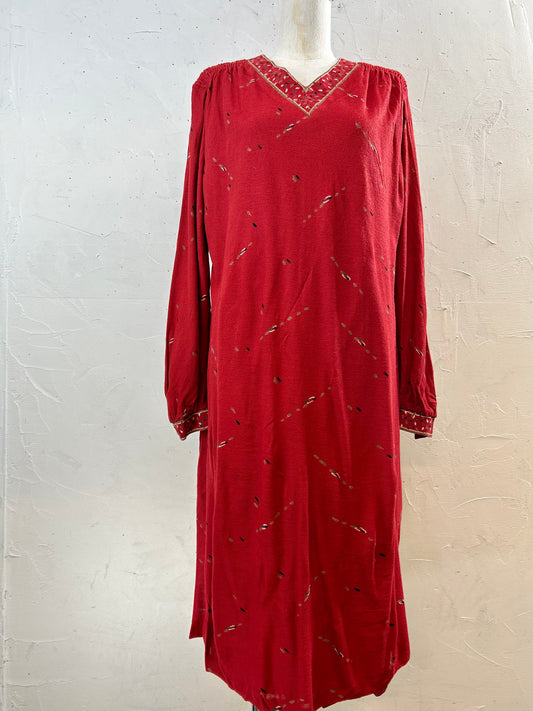 Vintage Hand Painted Dress [I28394]