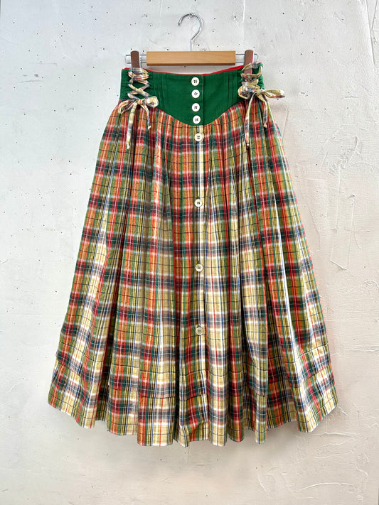 Vintage Tyrol Skirt Made in Trachten [ A29268]