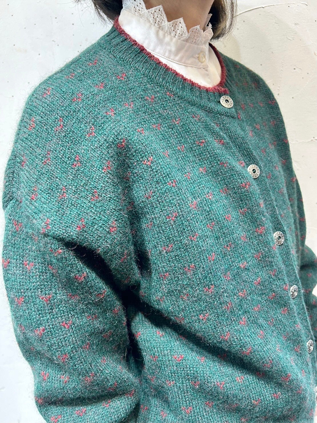 Vintage Hand Knit Cardigan 〜Wool Rich〜 [L25680]