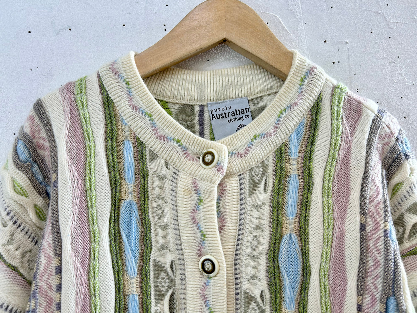 Vintage Crazy 3D Knit Cardigan AUSTRALIAN MADE [J28609]