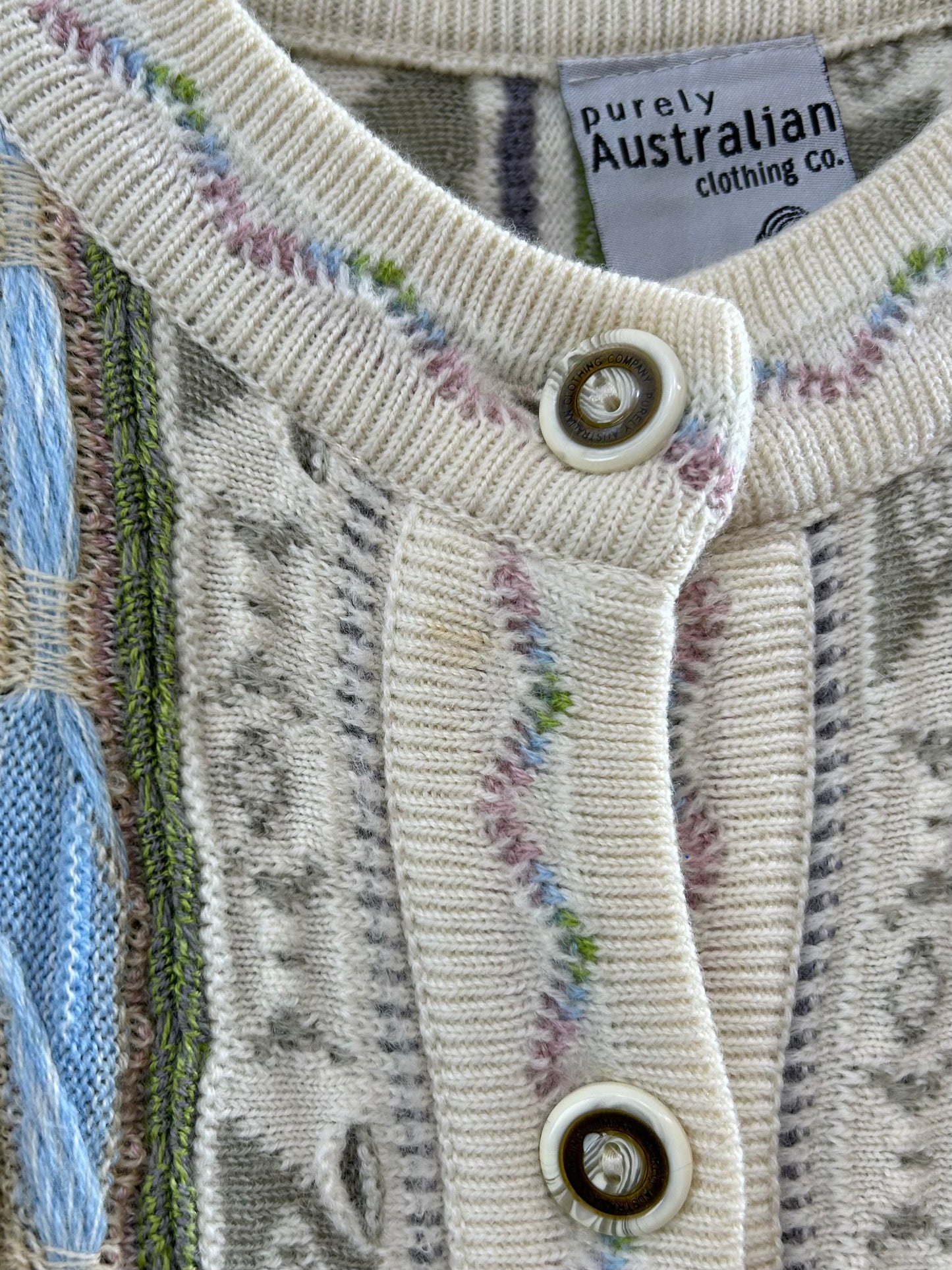 Vintage Crazy 3D Knit Cardigan AUSTRALIAN MADE [J28609]