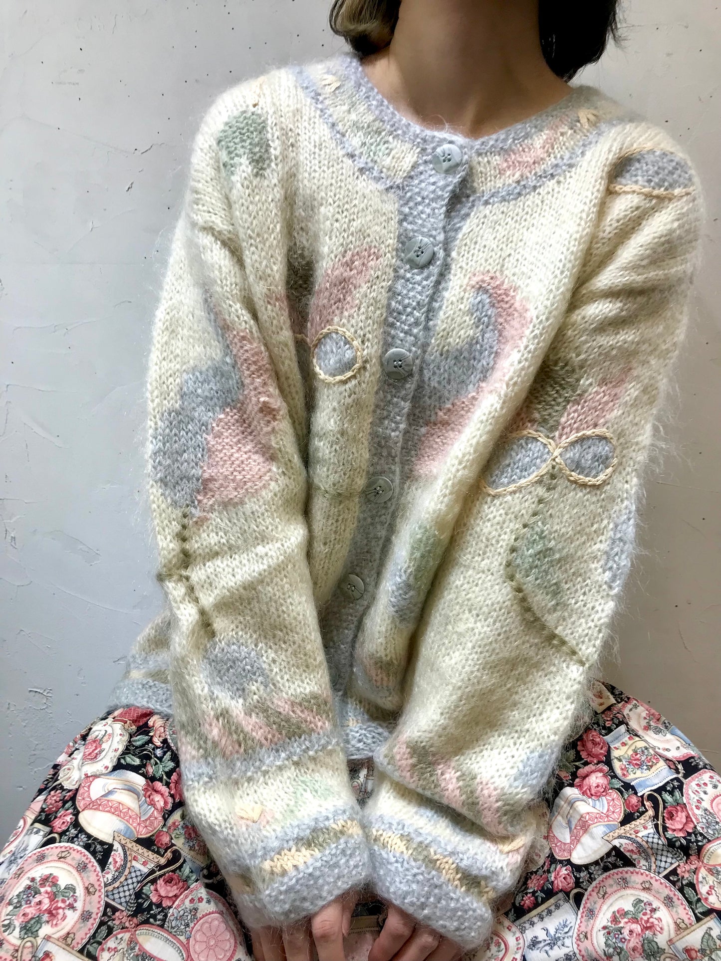 Vintage Hand Knit Cardigan〜LIZ Claiborne〜 [K25521]