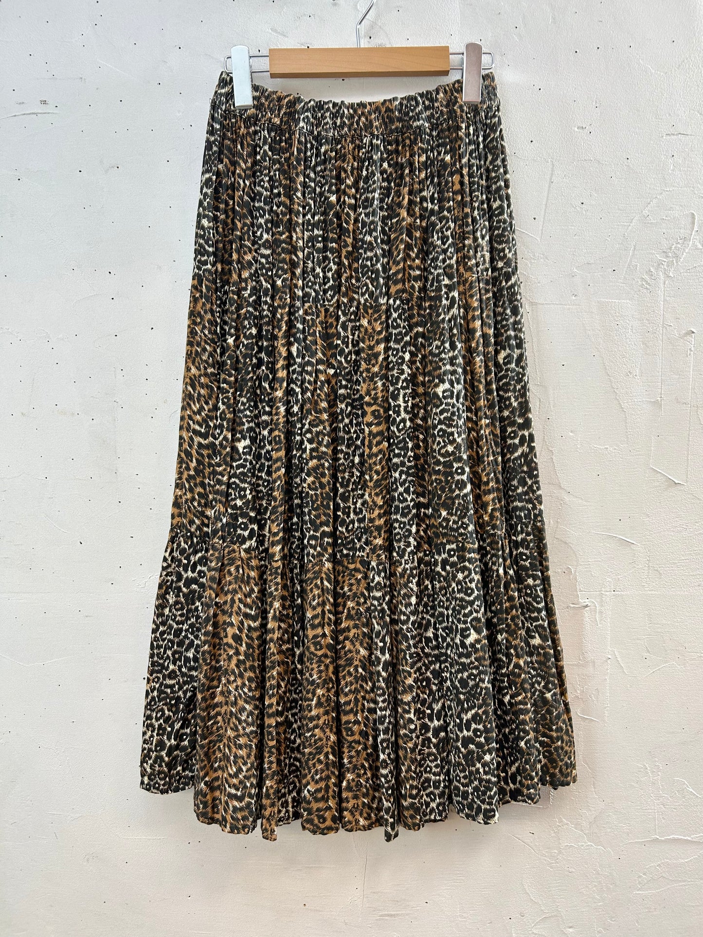 Vintage Rayon Tiered Skirt MADE IN INDIA [A29279]