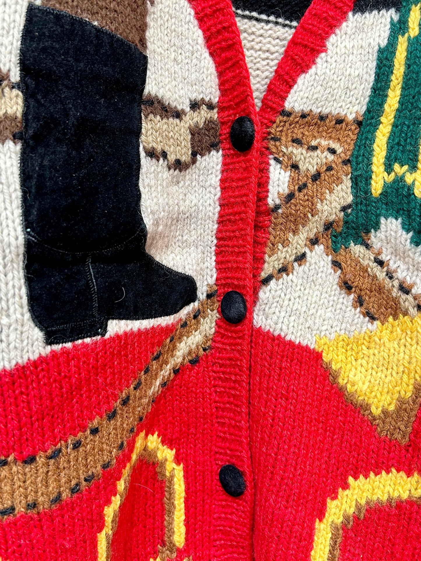 Vintage Wool Hand Knit Cardigan 〜the eagle's eye〜 [K25424]