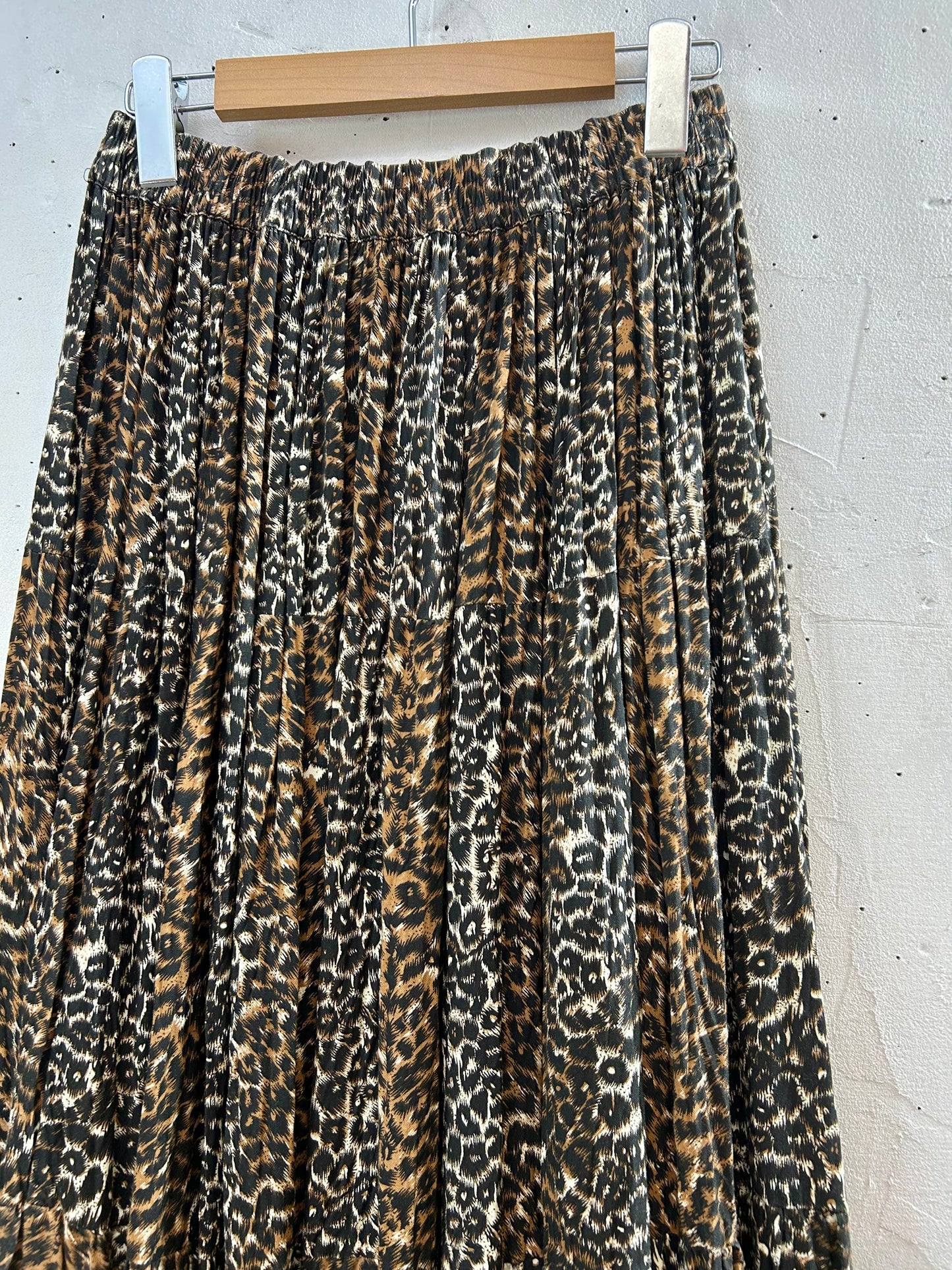 Vintage Rayon Tiered Skirt MADE IN INDIA [A29279]