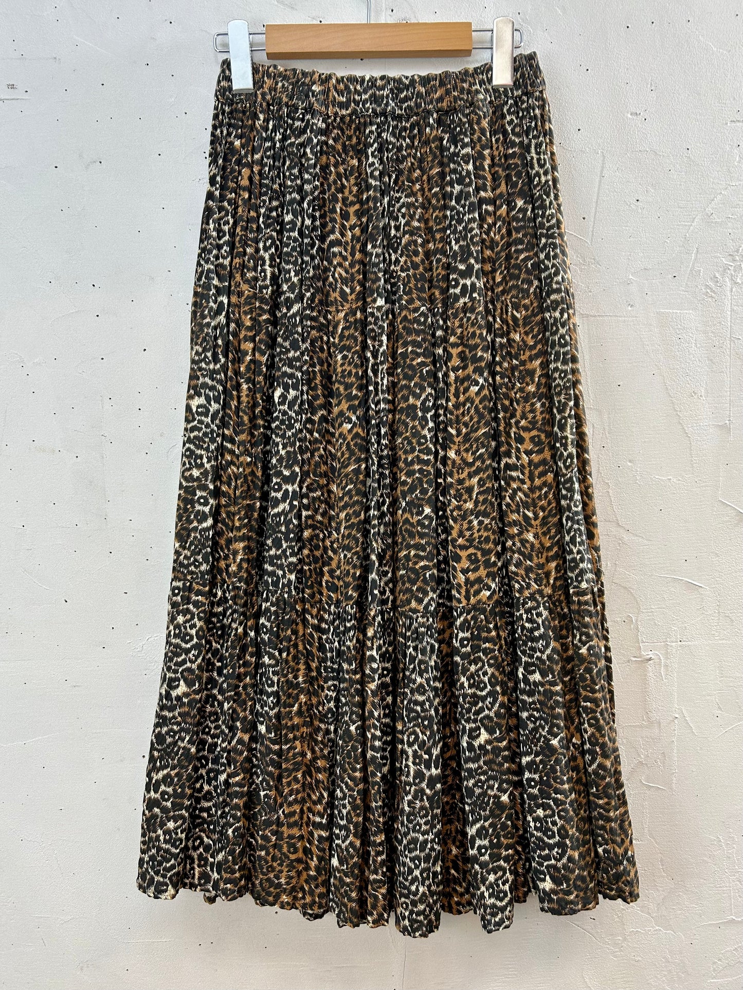 Vintage Rayon Tiered Skirt MADE IN INDIA [A29279]