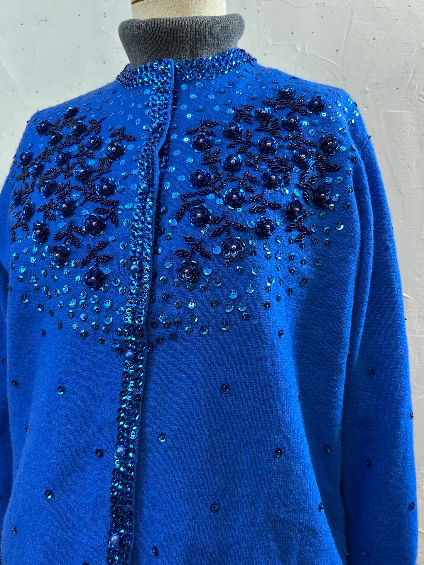 Vintage Beads Embroidered Knit Cardigan [L29055]