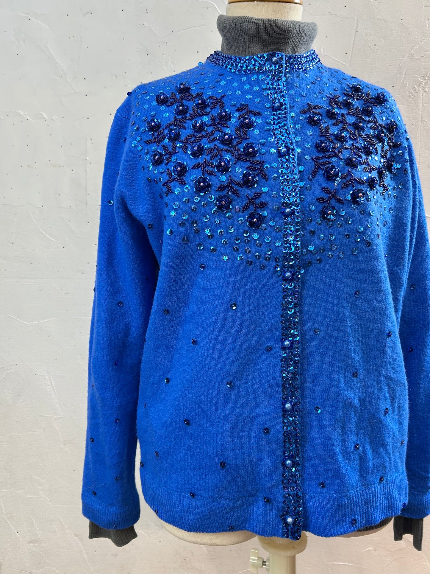 Vintage Beads Embroidered Knit Cardigan [L29055]