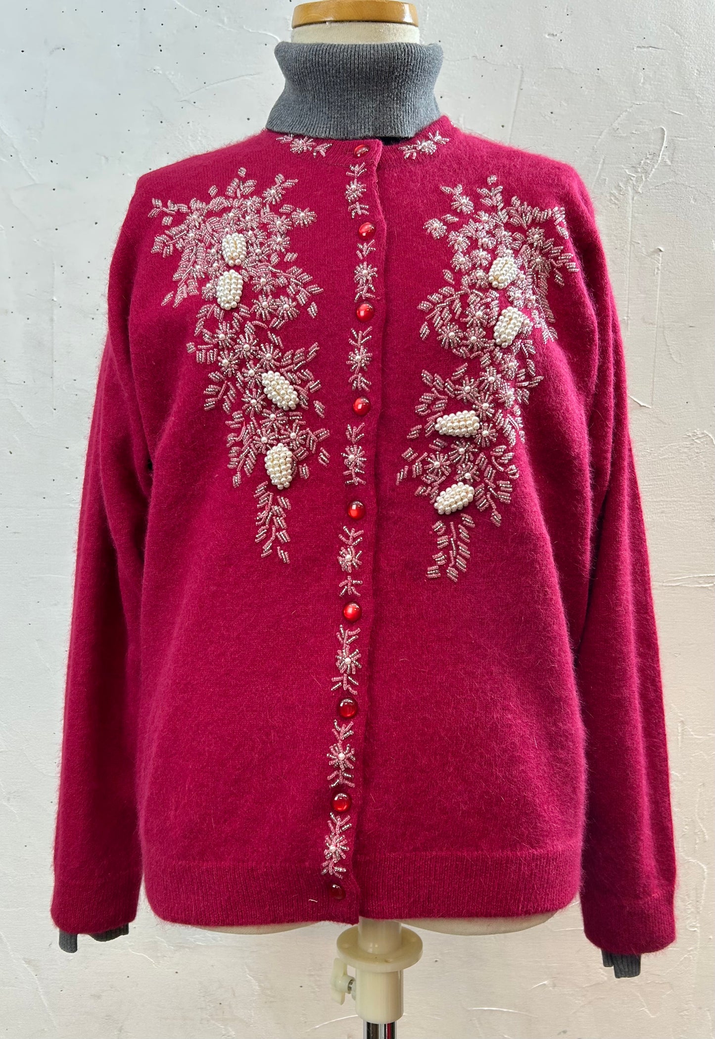 Vintage Beads Embroidered Knit Cardigan [L29059]