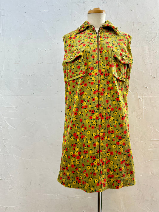 ’60s Vintage Corduroy Dress [J28610]