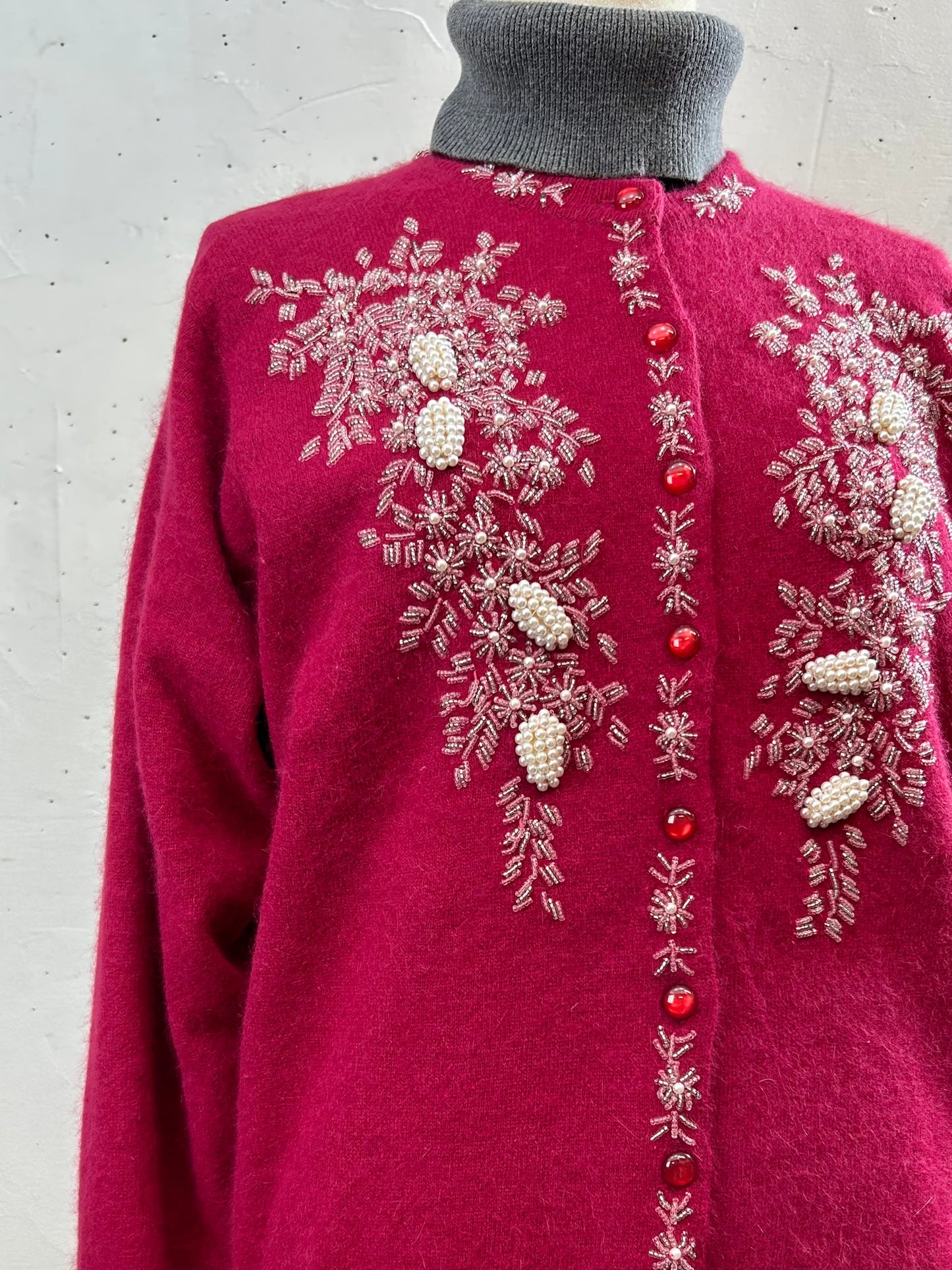 Vintage Beads Embroidered Knit Cardigan [L29059]