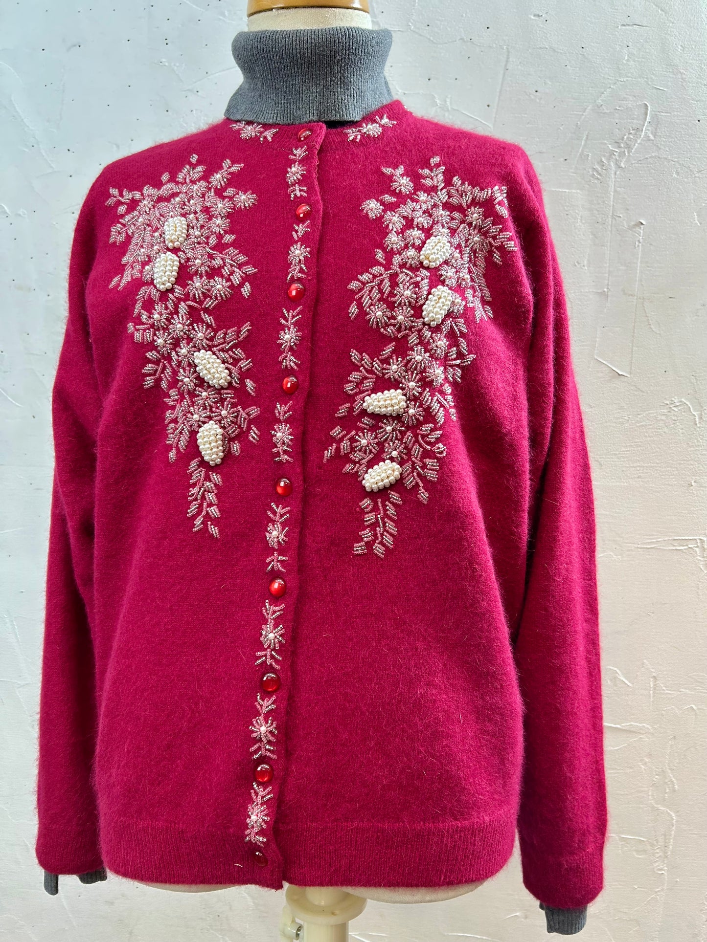 Vintage Beads Embroidered Knit Cardigan [L29059]