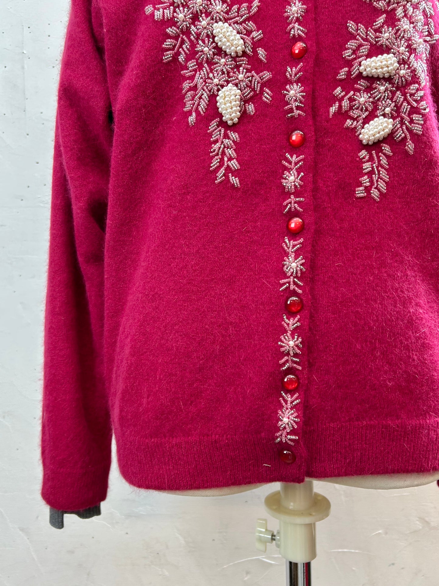 Vintage Beads Embroidered Knit Cardigan [L29059]