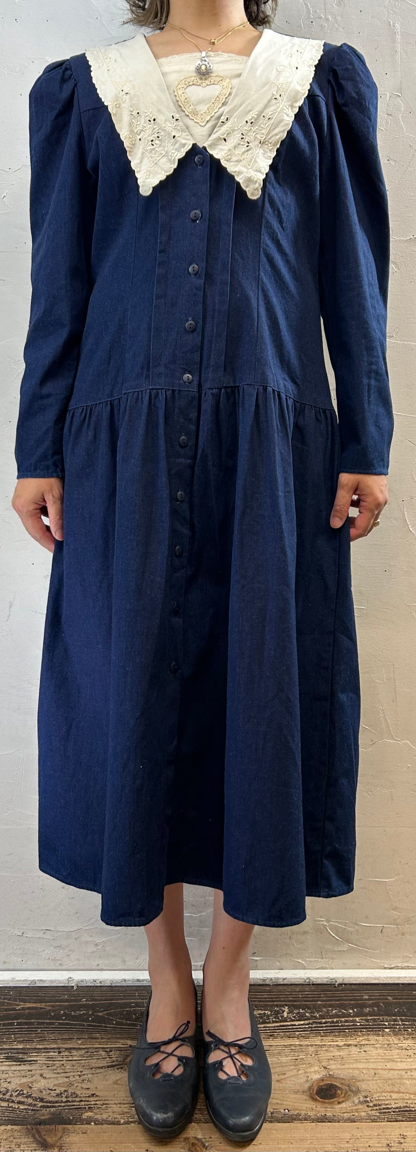 Vintage denim Dress MADE IN USA [H28203]