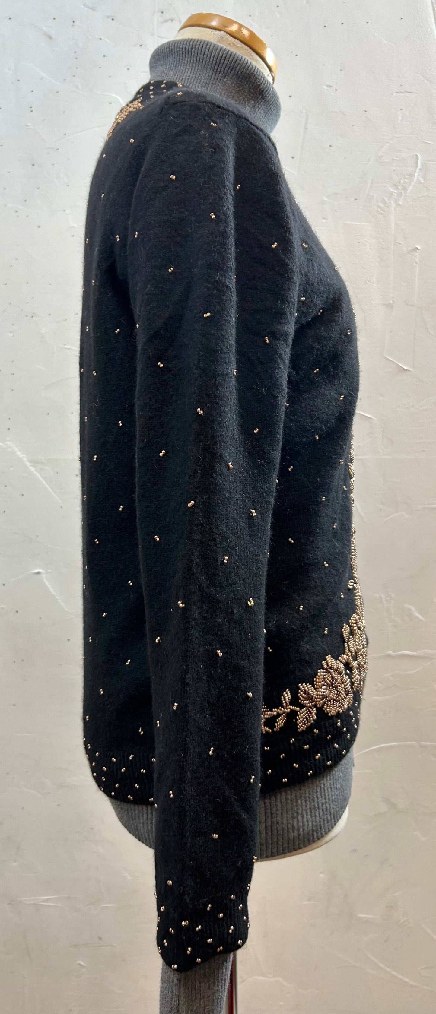 Vintage Beads Embroidered Knit Cardigan [L29061]